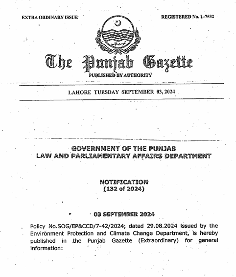 Climate Action Plan 2024 Gazette Notification